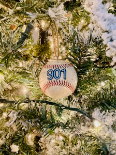 Game Used Baseball Christmas Ornament - "901"